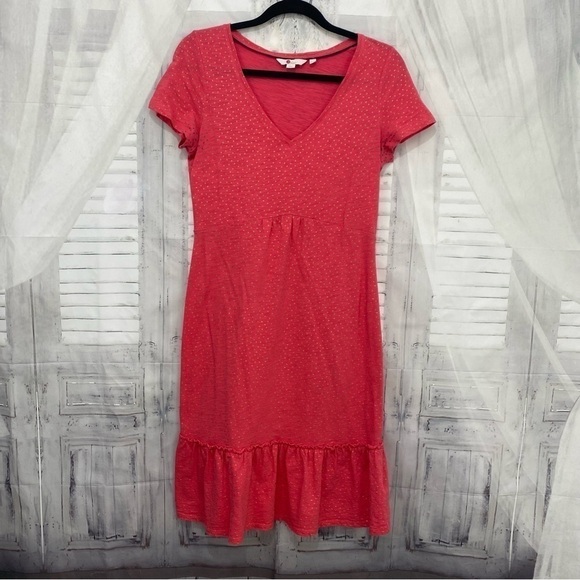 Boden Size 6 Reg Melissa Jersey Knit Polka Dot Dress Strawberry Pink Gold EUC - Picture 6 of 8